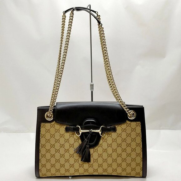 Gucci Tote Bag Brown Canvas 650-071625 - Picture 1 of 12